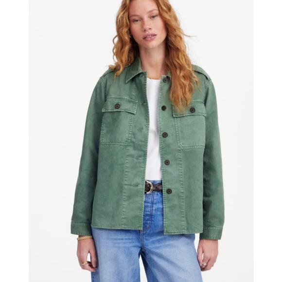 NWT Madewell Easy Utility Shirt Jacket in Green Size S - Picture 1 of 12